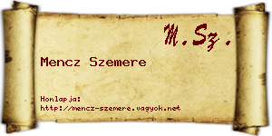 Mencz Szemere névjegykártya